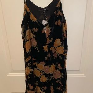 Black dress with velvet flowers